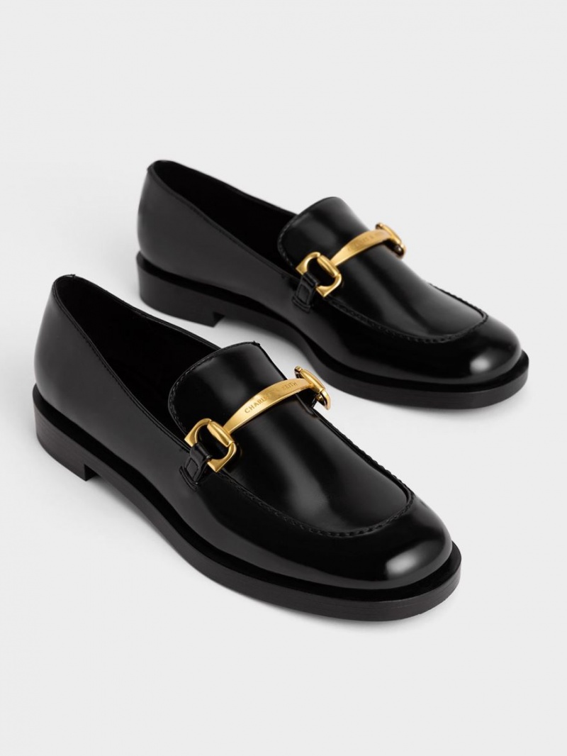 Mocasini Charles & Keith Metallic Accent Negrii | 305ERLAIV