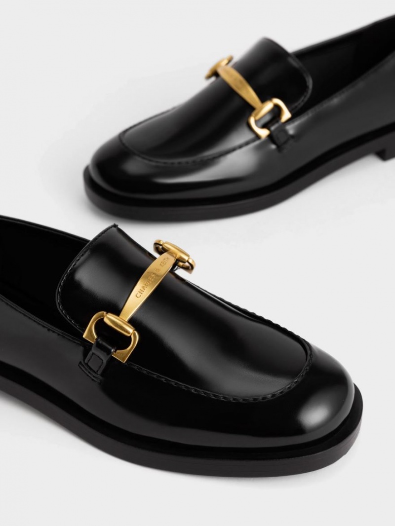 Mocasini Charles & Keith Metallic Accent Negrii | 305ERLAIV
