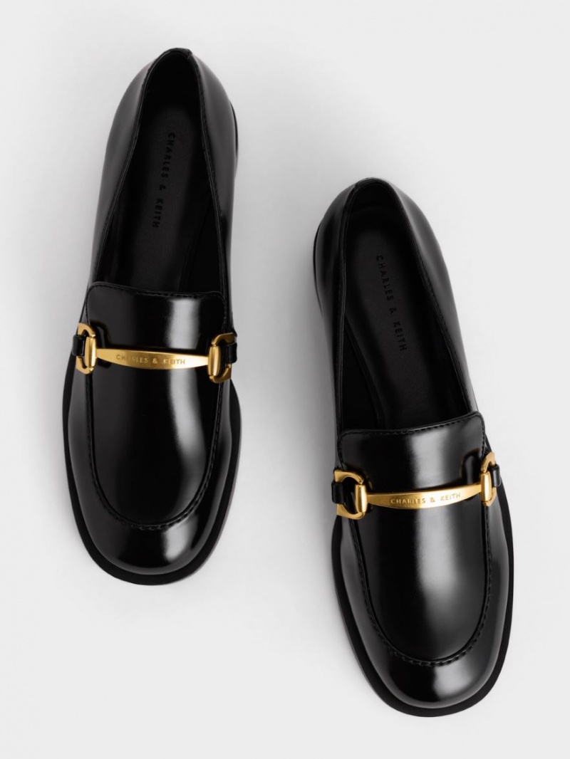 Mocasini Charles & Keith Metallic Accent Negrii | 305ERLAIV