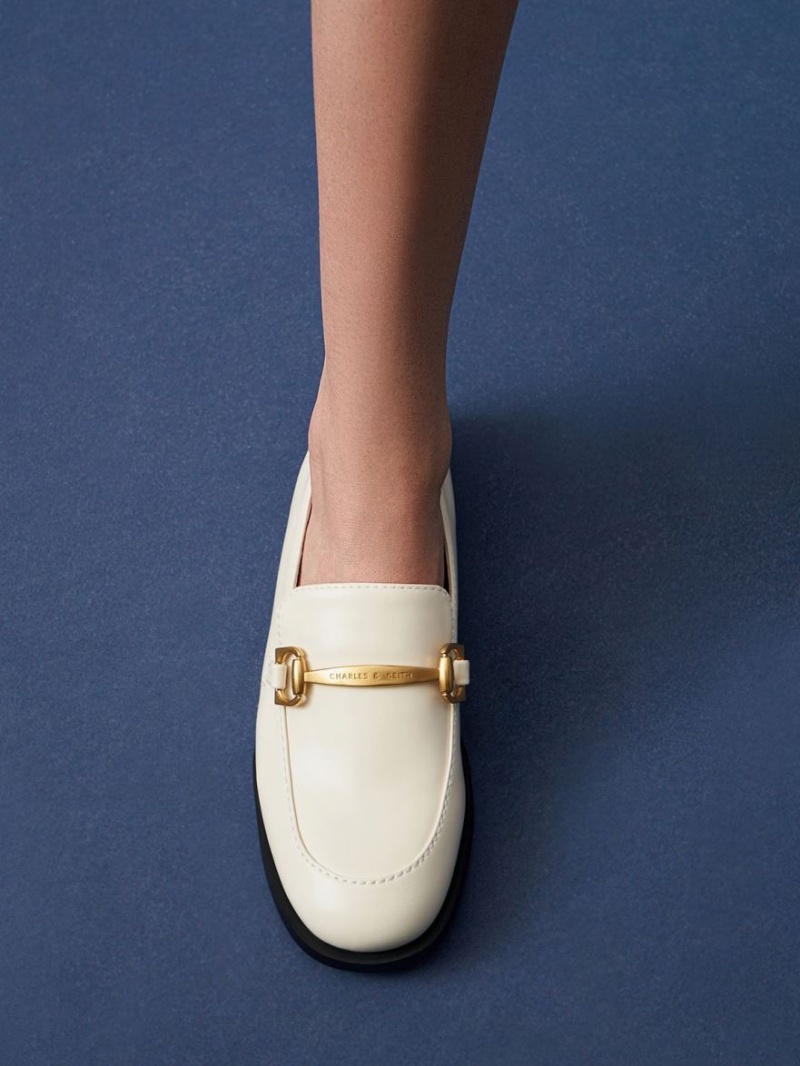 Mocasini Charles & Keith Metallic Accent Albi | 389VIQOZB