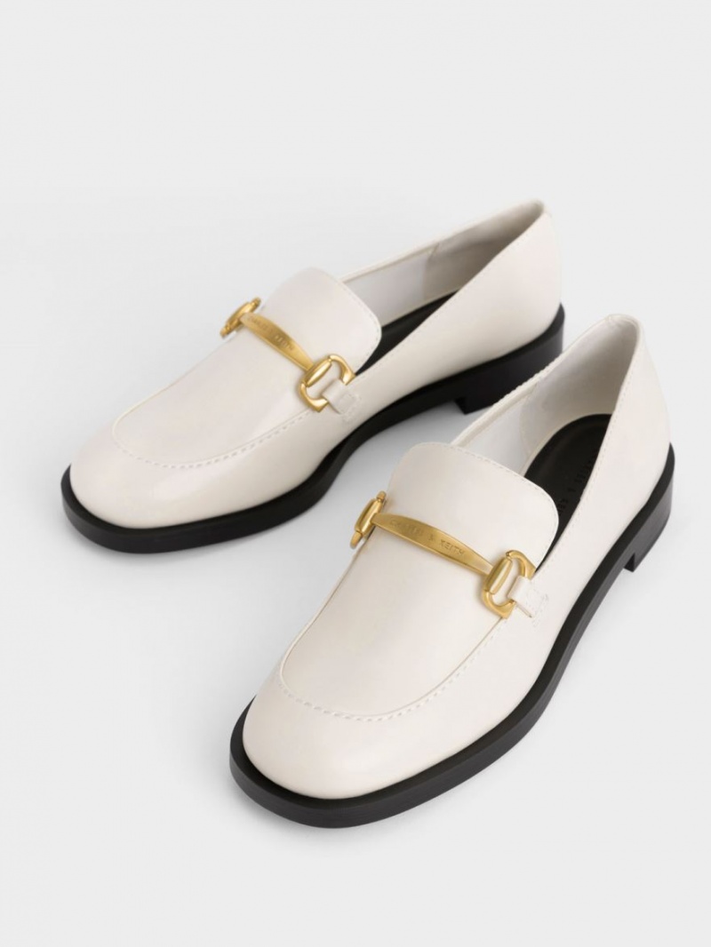 Mocasini Charles & Keith Metallic Accent Albi | 389VIQOZB