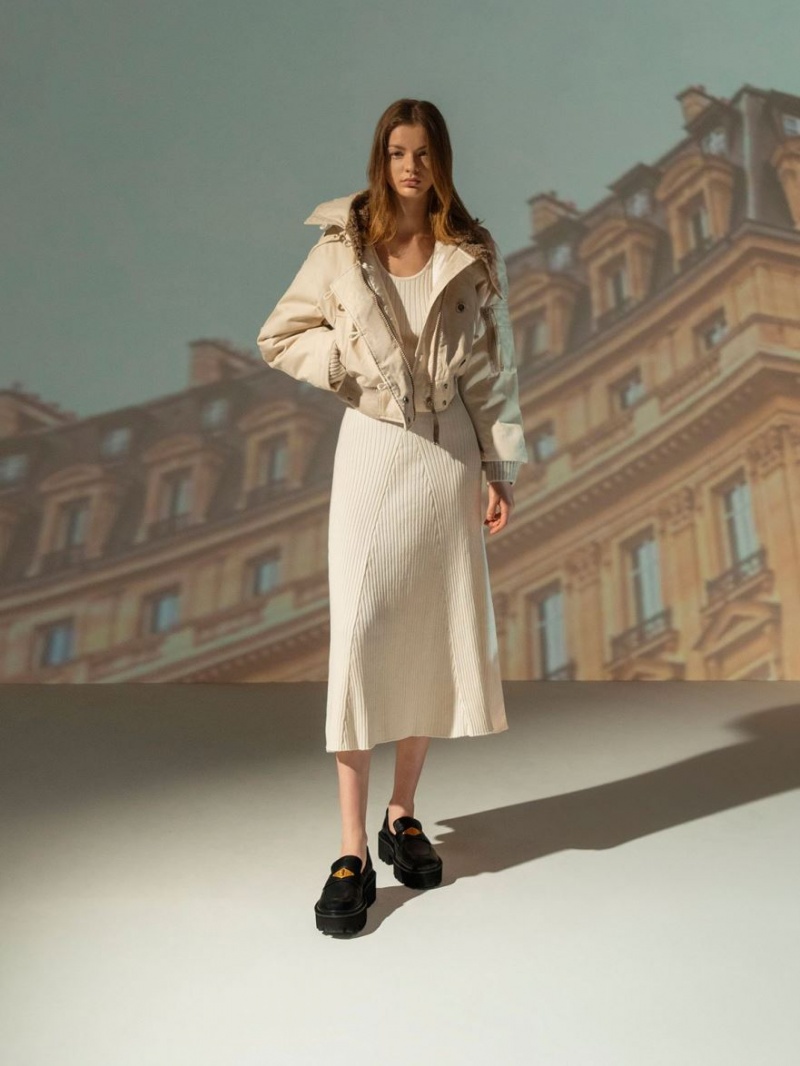 Mocasini Charles & Keith Metallic Accent Grosolan Platforma Penny Negrii | 107KGIQOW