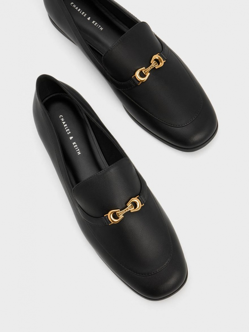 Mocasini Charles & Keith Metallic Accent Round-Bombeu Negrii | 974AEKNYR