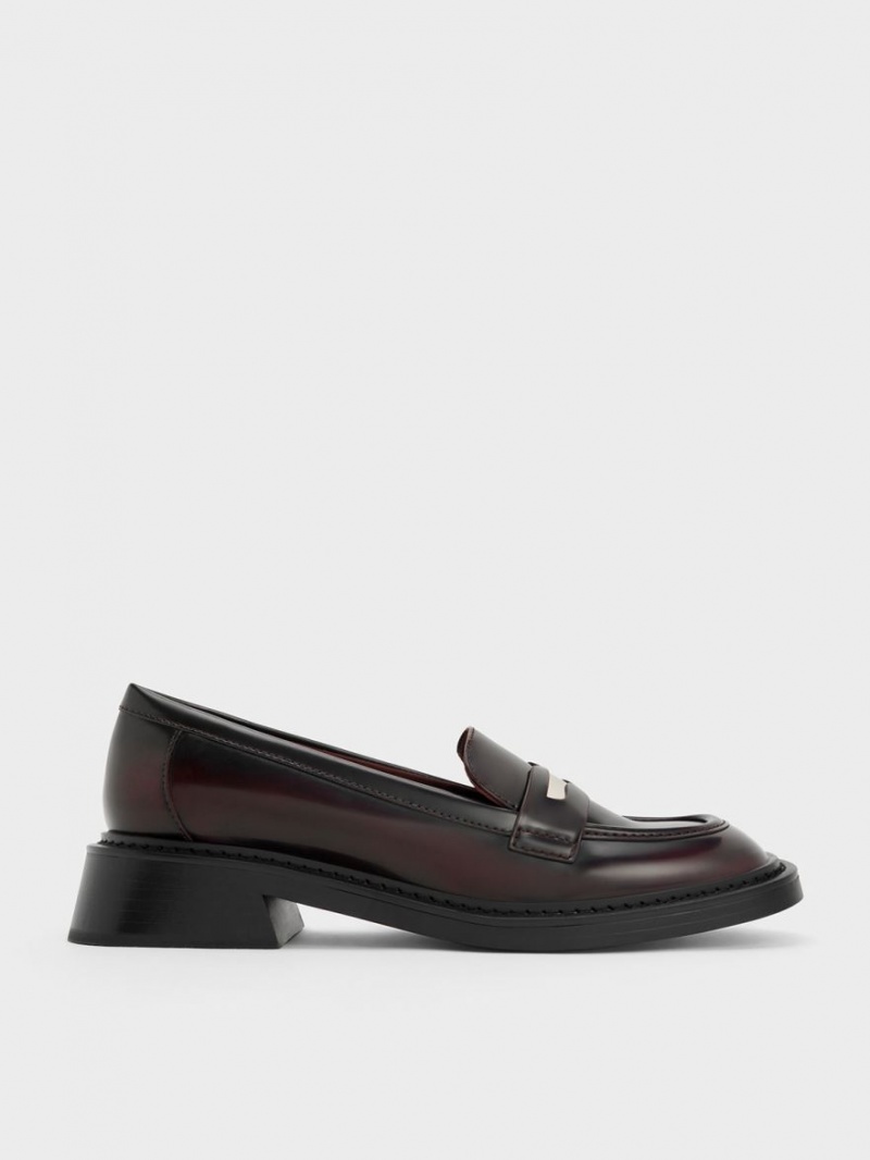 Mocasini Charles & Keith Metallic Penny Tab Visinii | 960GPDIFE