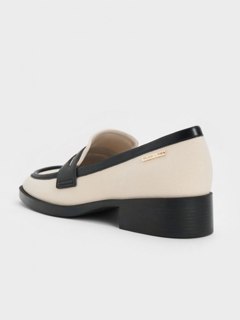 Mocasini Charles & Keith Panza Cut-Out Penny Albi | 742JEILWA