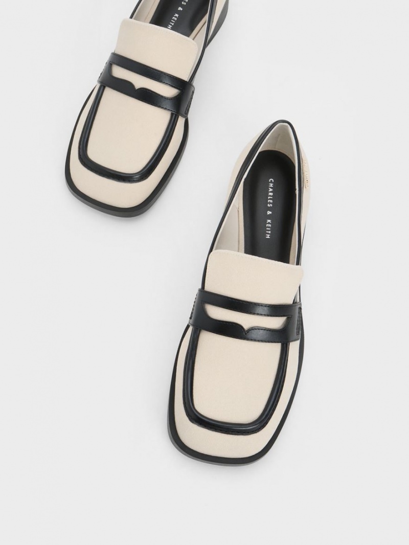 Mocasini Charles & Keith Panza Cut-Out Penny Albi | 742JEILWA