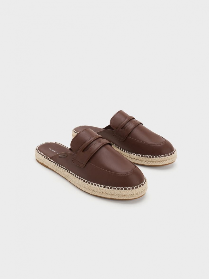 Mocasini Charles & Keith Penny Backless Espadrilles Maro | 475MGUASP