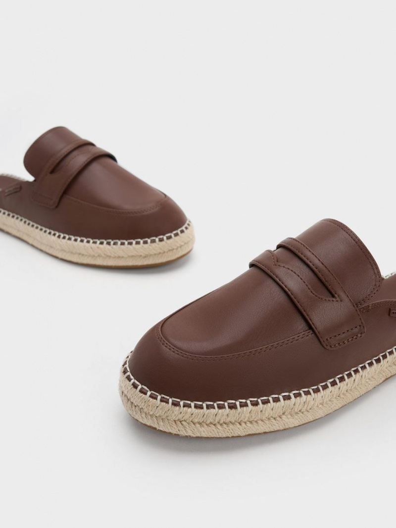 Mocasini Charles & Keith Penny Backless Espadrilles Maro | 475MGUASP