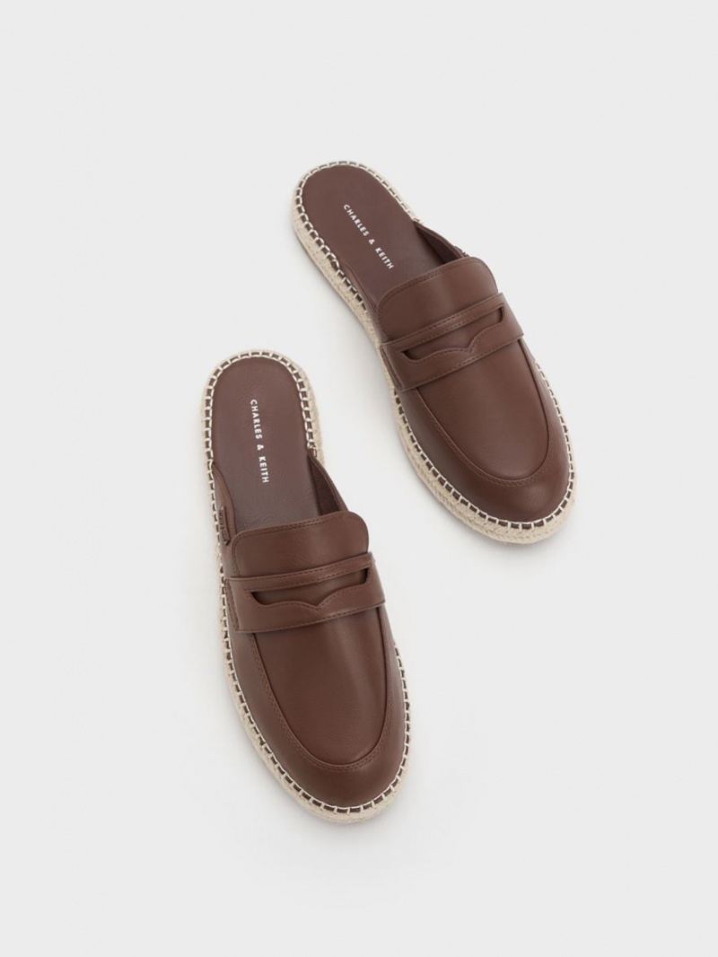 Mocasini Charles & Keith Penny Backless Espadrilles Maro | 475MGUASP