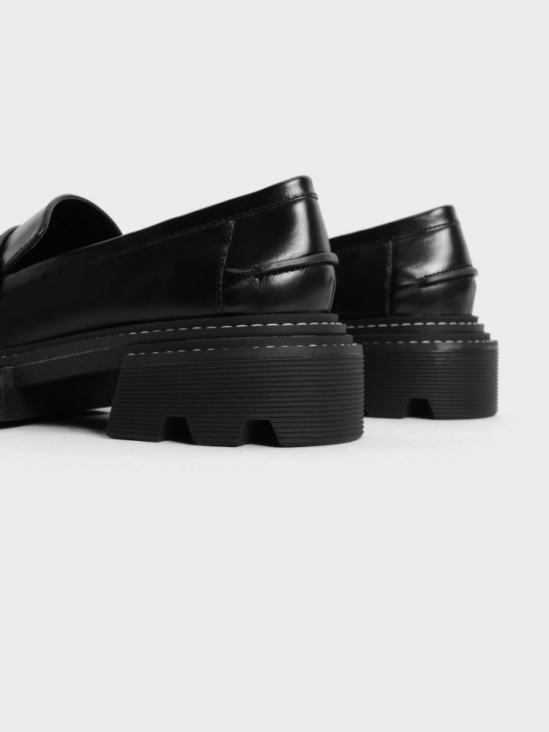 Mocasini Charles & Keith Perline Grosolan Penny Negrii | 197HNDQPJ