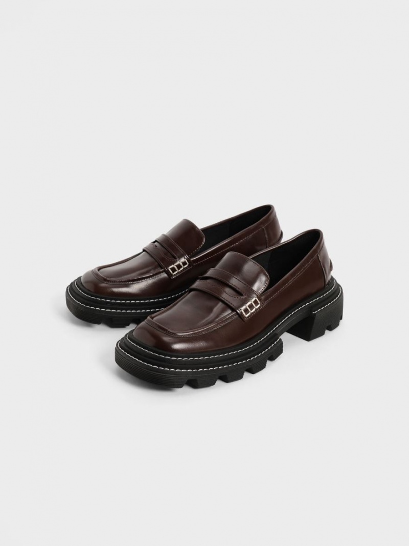Mocasini Charles & Keith Perline Grosolan Penny Maro Inchis | 260HSVLYZ