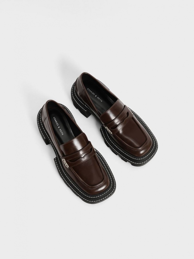 Mocasini Charles & Keith Perline Grosolan Penny Maro Inchis | 260HSVLYZ