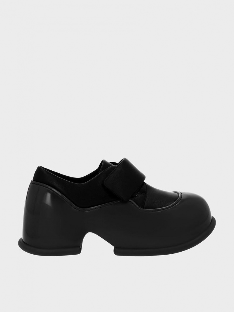 Mocasini Charles & Keith Pixie Lacuita Platforma Negrii | 238WVUGND
