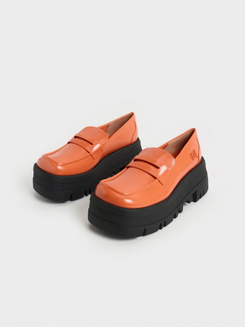 Mocasini Charles & Keith Rainier Grosolan Platforma Penny Portocalii | 140XEMYWR