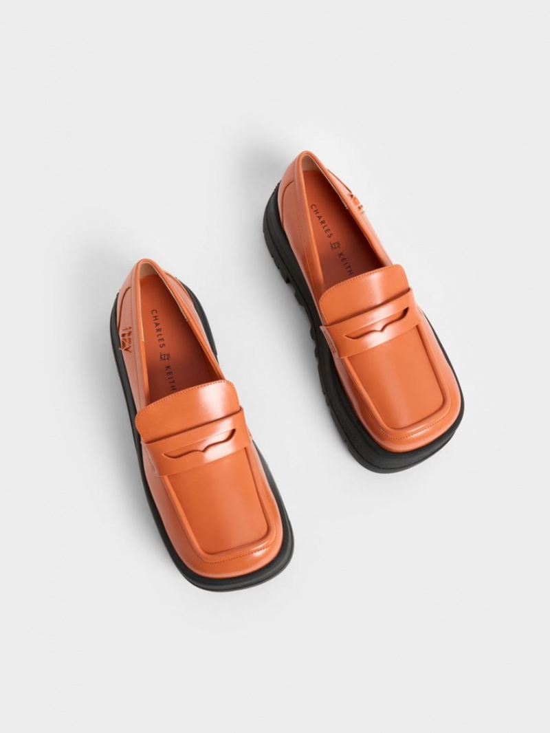 Mocasini Charles & Keith Rainier Grosolan Platforma Penny Portocalii | 140XEMYWR