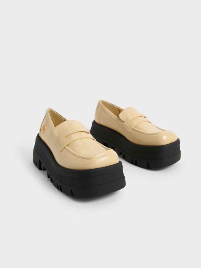 Mocasini Charles & Keith Rainier Grosolan Platforma Penny Galbeni | 128FJTRKP