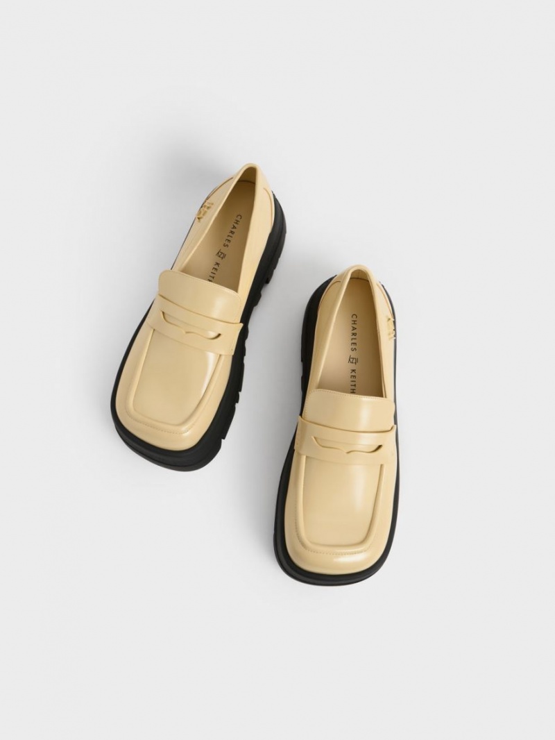 Mocasini Charles & Keith Rainier Grosolan Platforma Penny Galbeni | 128FJTRKP