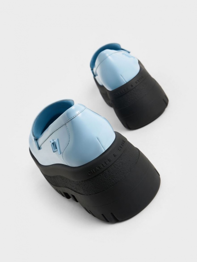 Mocasini Charles & Keith Rainier Grosolan Platforma Penny Albastri Deschis | 704LEJPWZ