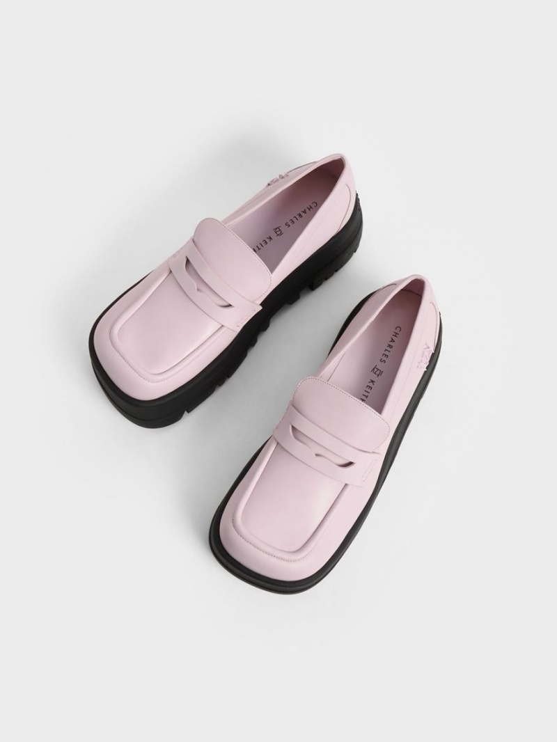 Mocasini Charles & Keith Rainier Grosolan Platforma Penny Violet | 839LATSFY