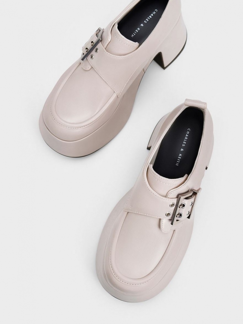 Mocasini Charles & Keith Rubina Buckled Grosolan Gri Deschis | 576TJRUKB