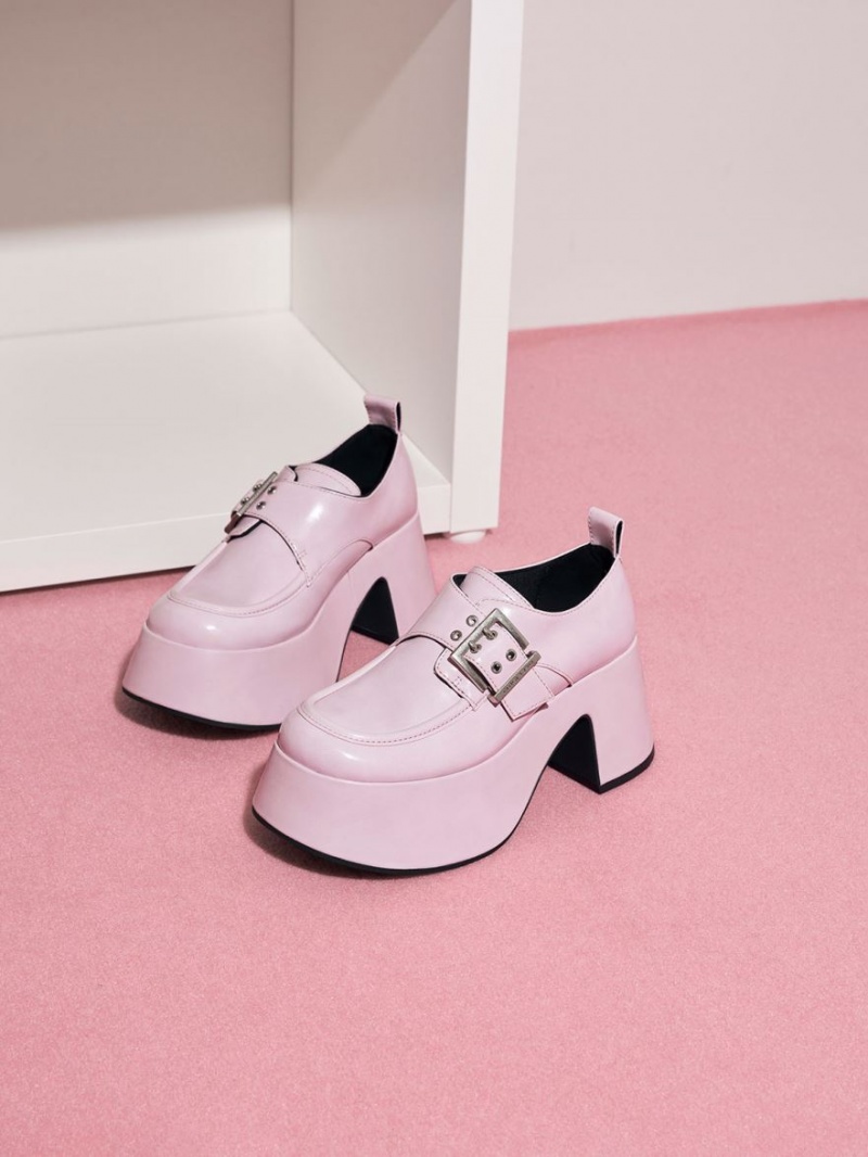 Mocasini Charles & Keith Rubina Buckled Grosolan Roz Deschis | 836RAGNBK