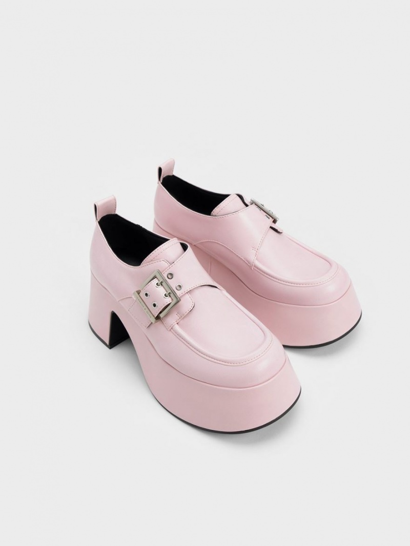 Mocasini Charles & Keith Rubina Buckled Grosolan Roz Deschis | 836RAGNBK