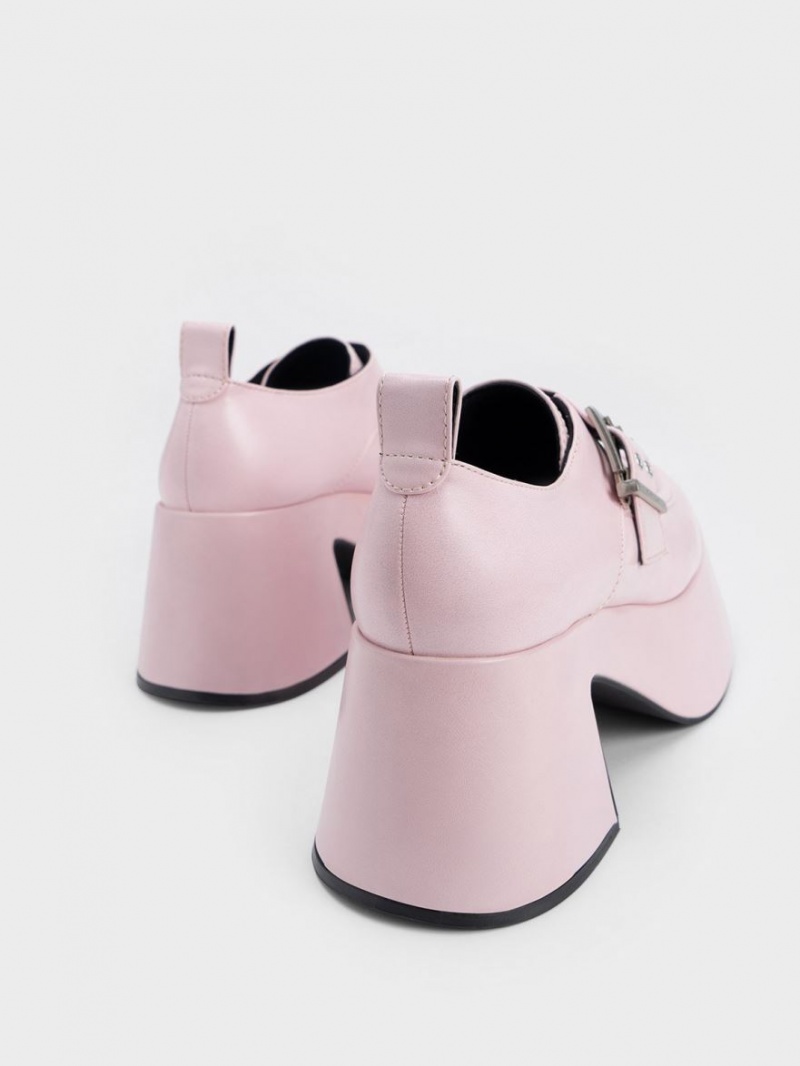 Mocasini Charles & Keith Rubina Buckled Grosolan Roz Deschis | 836RAGNBK