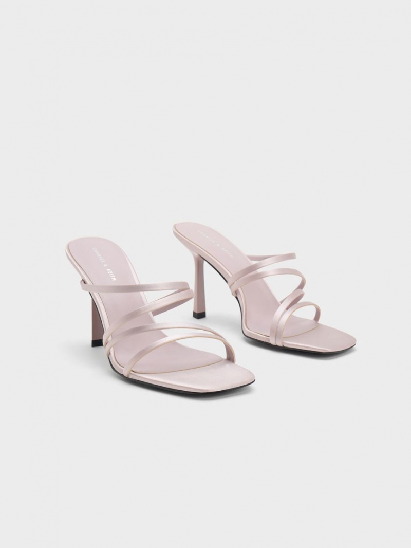 Mules Charles & Keith Asymmetric Square-Bombeu Toc Violet | 651LHYDKX