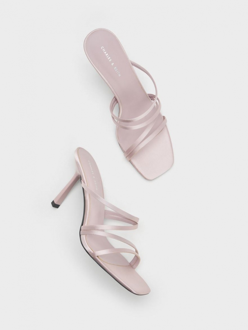 Mules Charles & Keith Asymmetric Square-Bombeu Toc Violet | 651LHYDKX