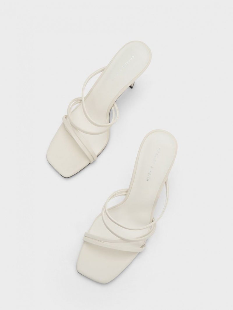 Mules Charles & Keith Asymmetric Square-Bombeu Toc Albi | 134DNJCIB