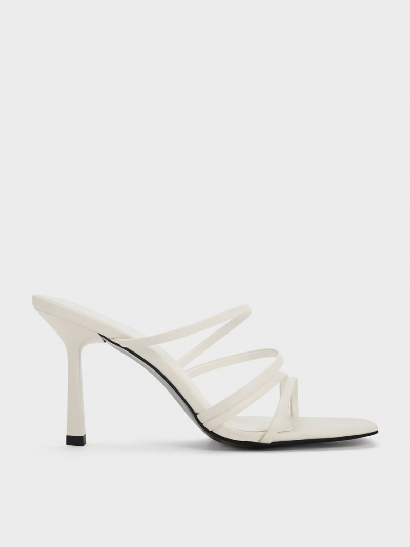 Mules Charles & Keith Asymmetric Square-Bombeu Toc Albi | 134DNJCIB