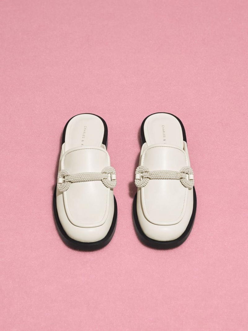 Mules Charles & Keith Beaded Accent Loafer Albi | 862ZECROU