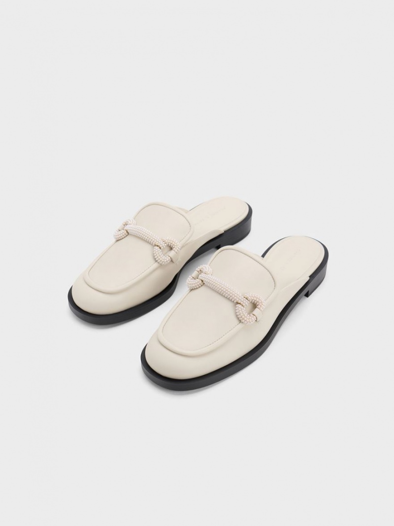 Mules Charles & Keith Beaded Accent Loafer Albi | 862ZECROU