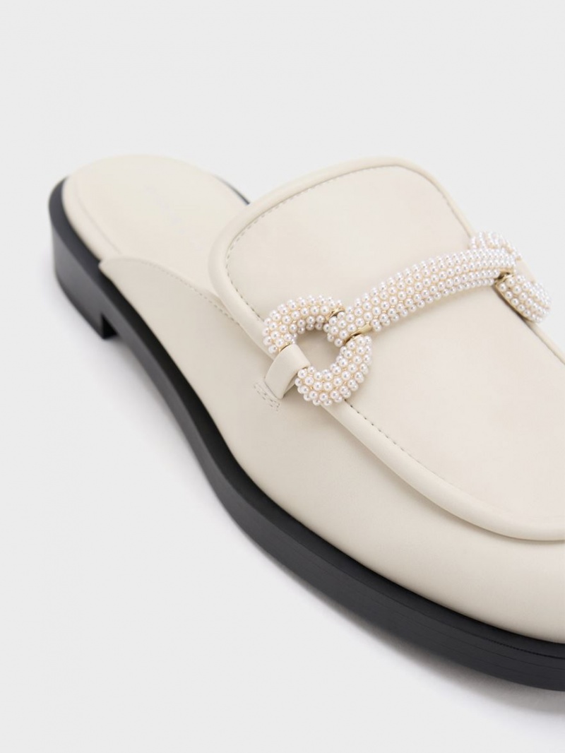 Mules Charles & Keith Beaded Accent Loafer Albi | 862ZECROU