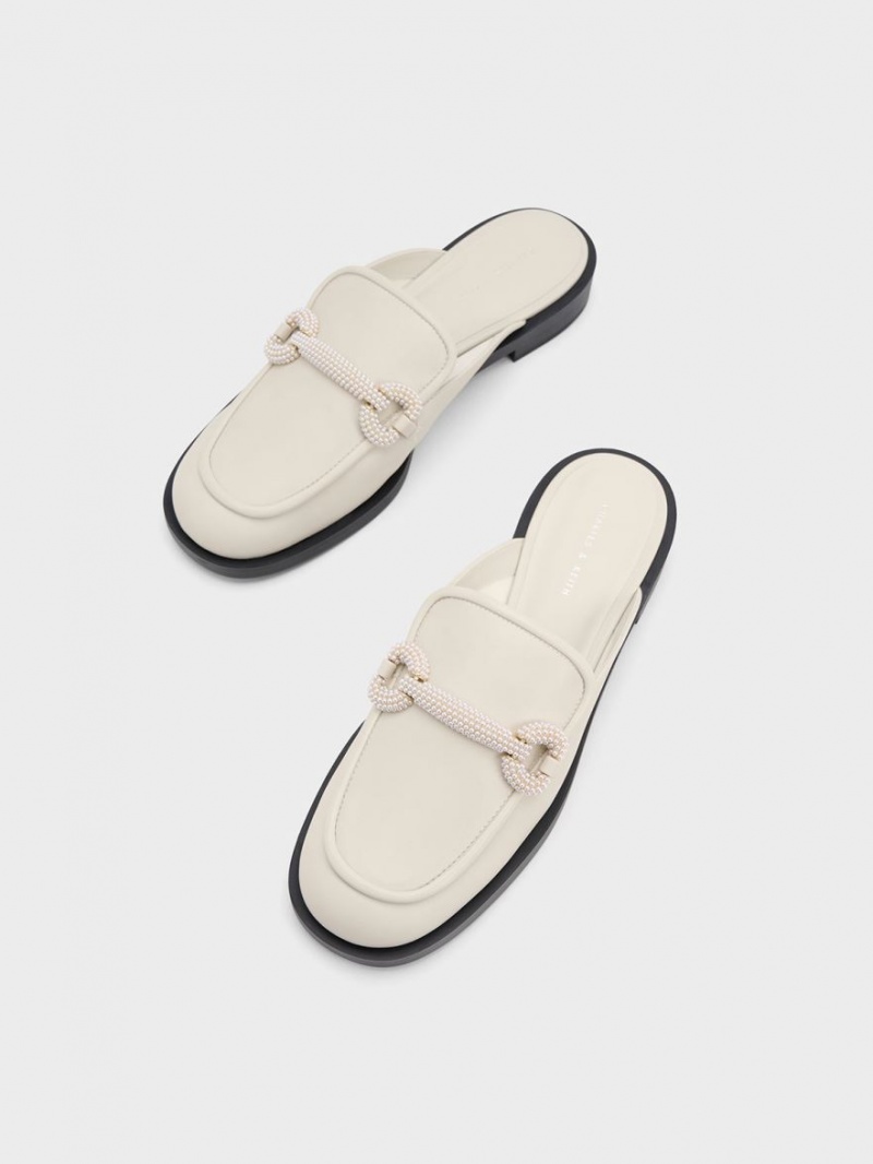 Mules Charles & Keith Beaded Accent Loafer Albi | 862ZECROU
