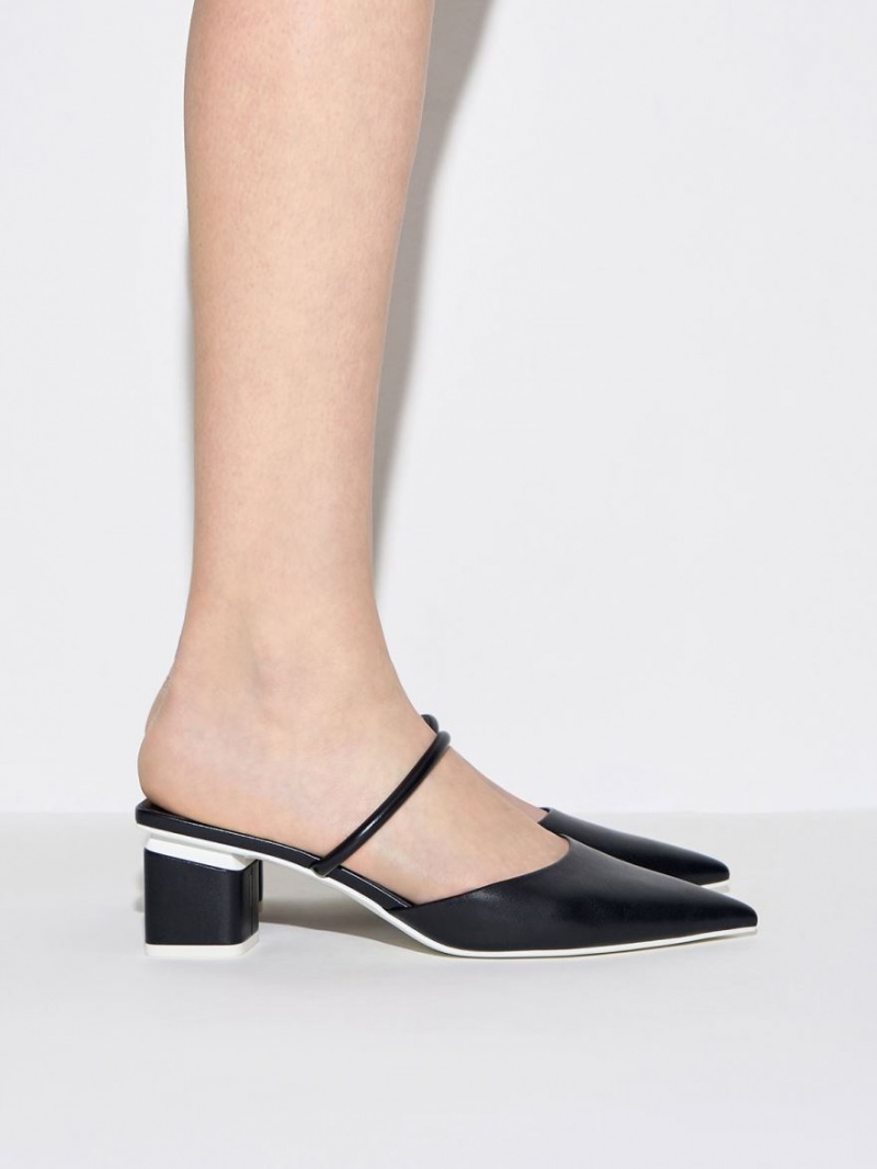 Mules Charles & Keith Block Heel Negrii | 942AJUSGF