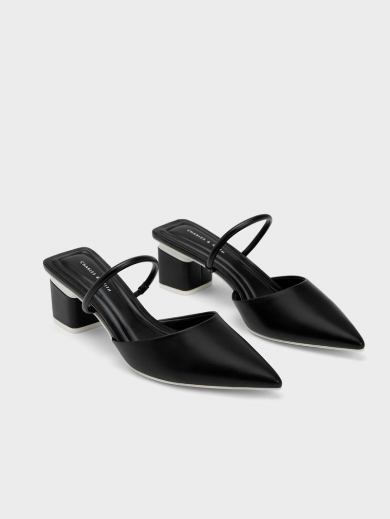 Mules Charles & Keith Block Heel Negrii | 942AJUSGF