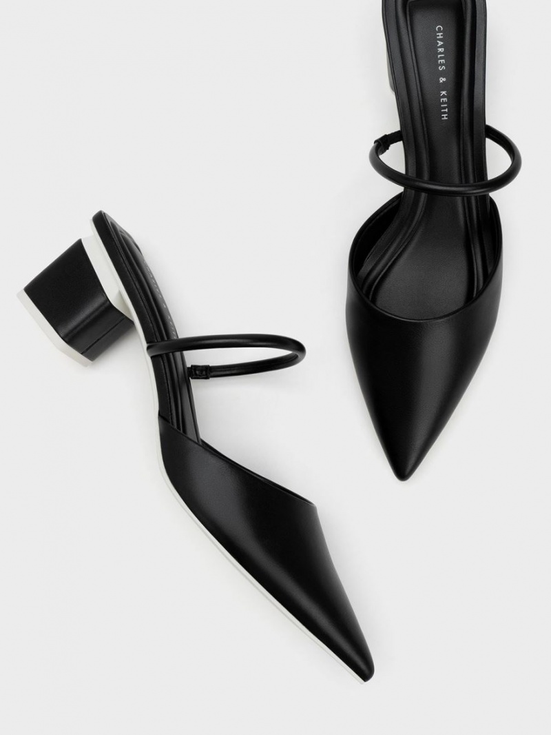 Mules Charles & Keith Block Heel Negrii | 942AJUSGF