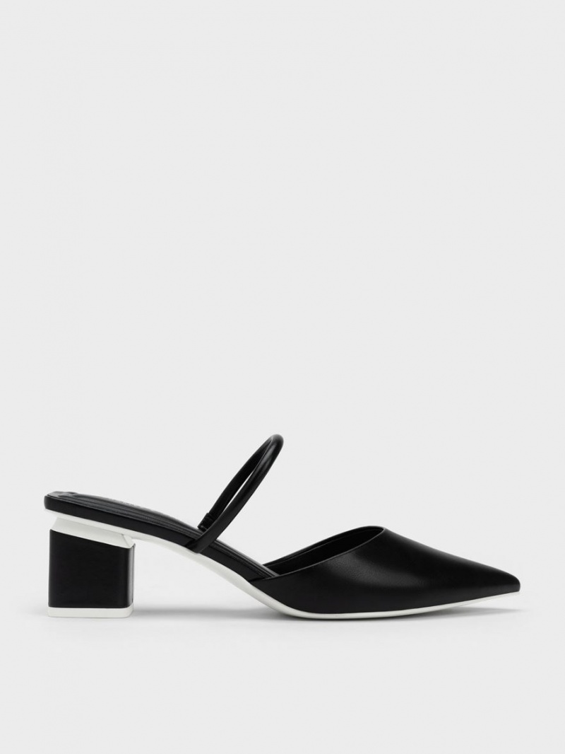 Mules Charles & Keith Block Heel Negrii | 942AJUSGF