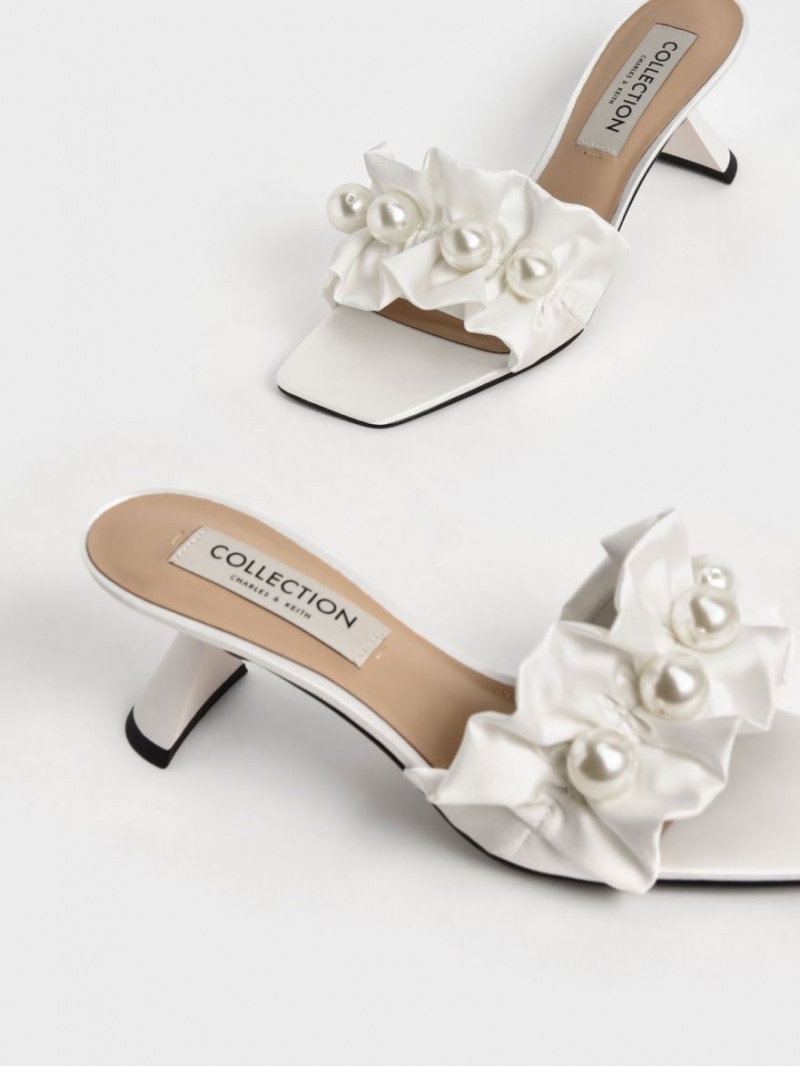 Mules Charles & Keith Blythe Bead-Embellished Satin Albi | 301UETMYS