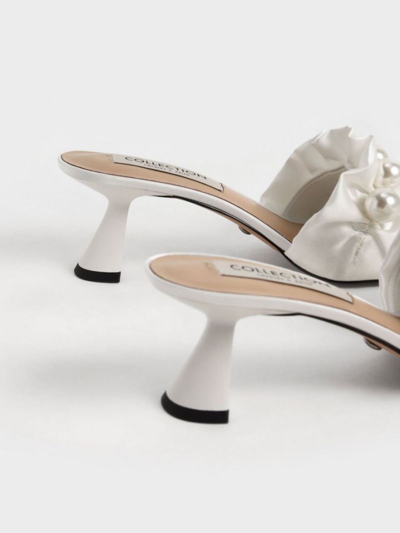 Mules Charles & Keith Blythe Bead-Embellished Satin Albi | 301UETMYS