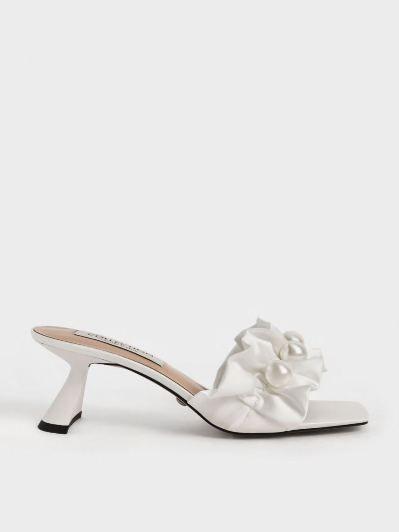 Mules Charles & Keith Blythe Bead-Embellished Satin Albi | 301UETMYS