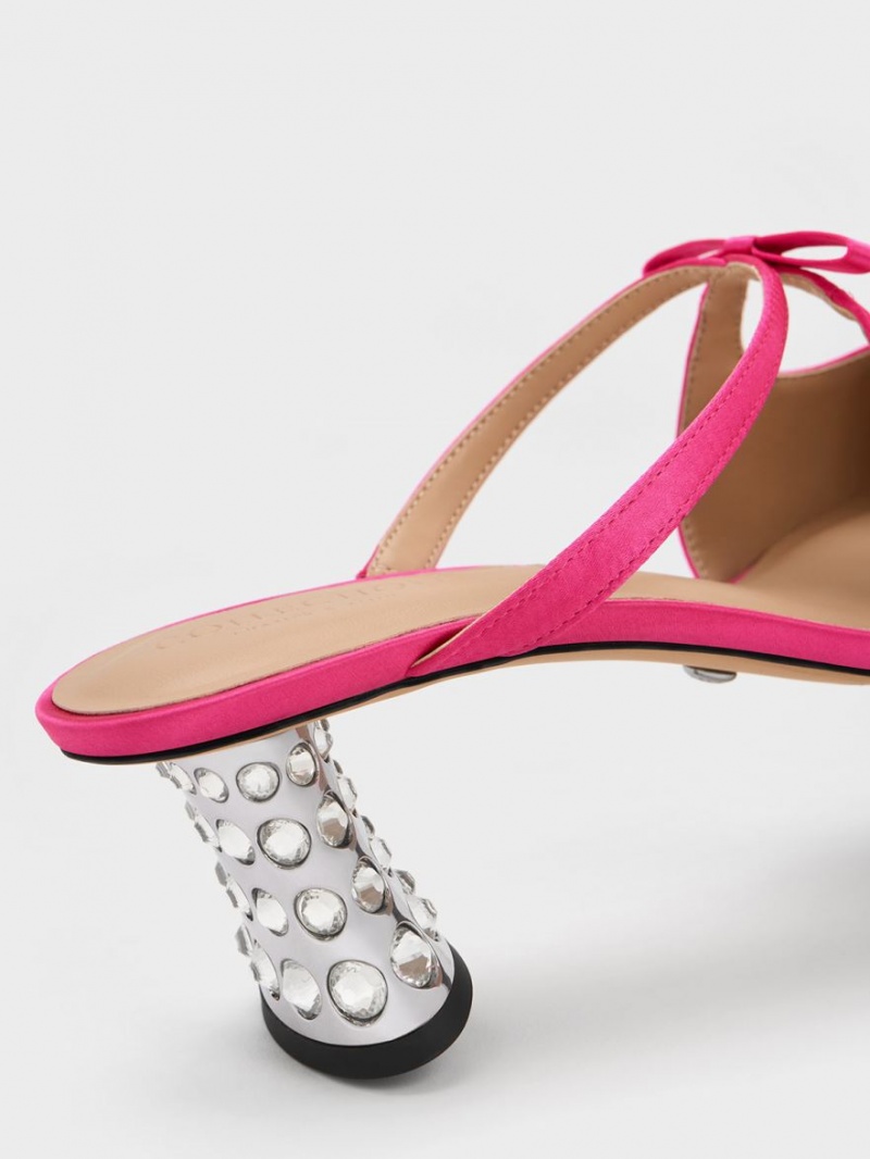 Mules Charles & Keith Bow Crossover Gem-Embellished Roz | 319FHZRUG