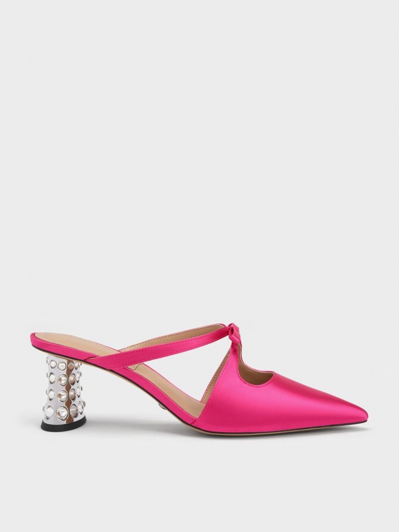 Mules Charles & Keith Bow Crossover Gem-Embellished Roz | 319FHZRUG