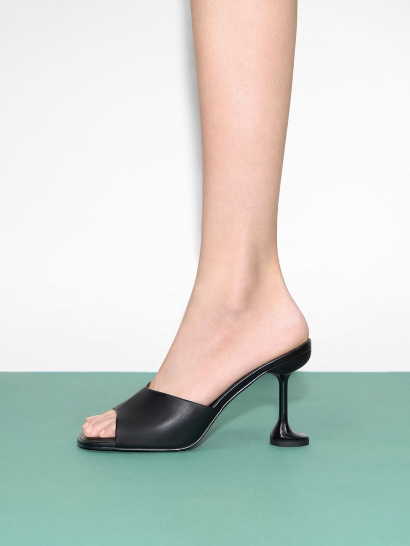 Mules Charles & Keith Celestine Sculptural Heel Negrii | 538BHPKQD