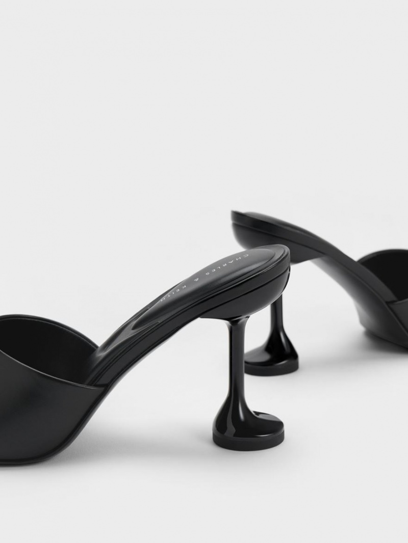 Mules Charles & Keith Celestine Sculptural Heel Negrii | 538BHPKQD