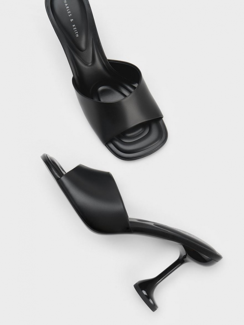 Mules Charles & Keith Celestine Sculptural Heel Negrii | 538BHPKQD
