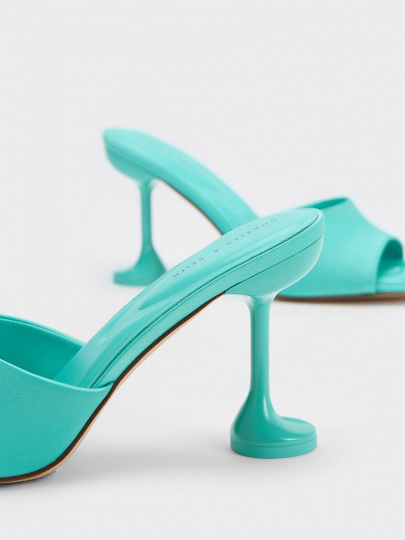 Mules Charles & Keith Celestine Sculptural Heel Turcoaz | 764CJGRYN
