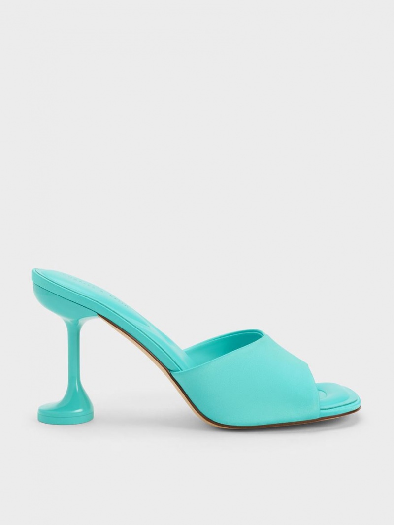 Mules Charles & Keith Celestine Sculptural Heel Turcoaz | 764CJGRYN