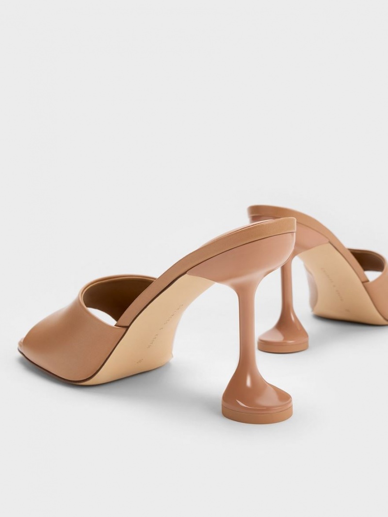 Mules Charles & Keith Celestine Sculptural Heel Maro | 472JPENZX